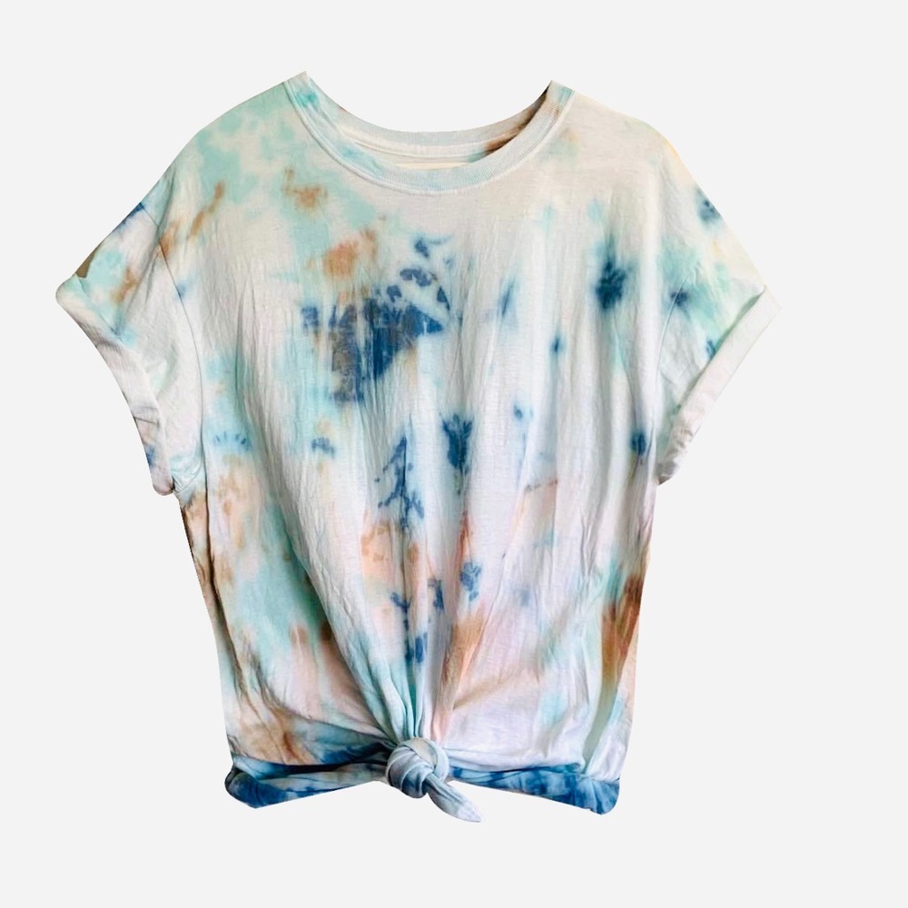 Turquoise Brown Marble Tie Dye Tshirt